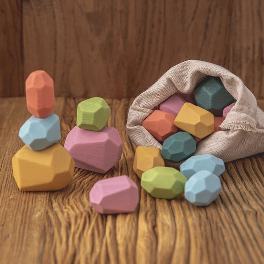 Colorful Wooden Zen Stacking Stones Toy for Kids