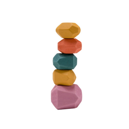 Colorful Wooden Zen Stacking Stones Toy for Kids