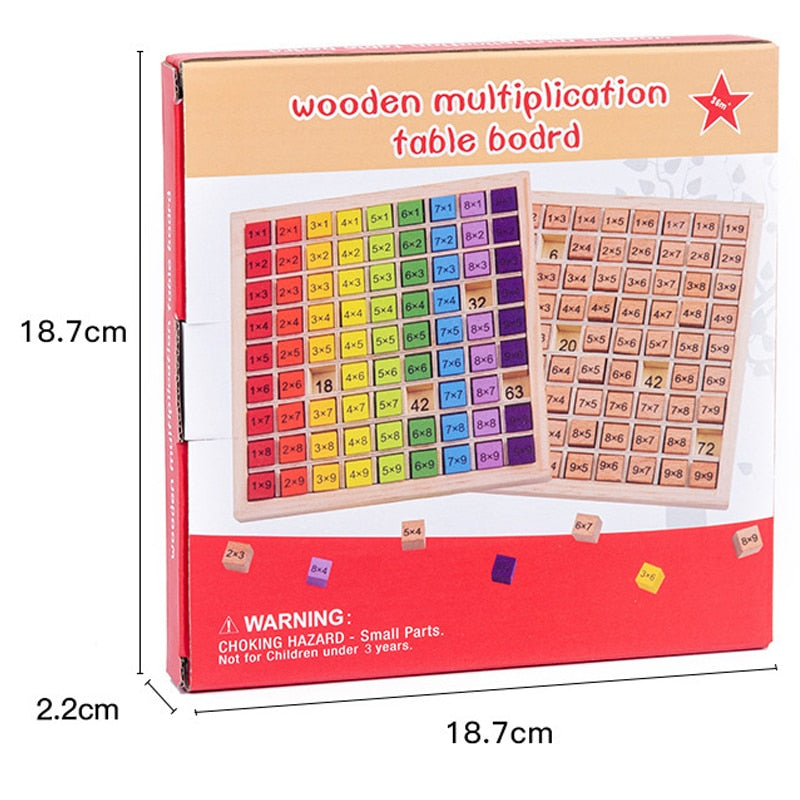 Wooden 99 Multiplication Table Math Teaching Toy