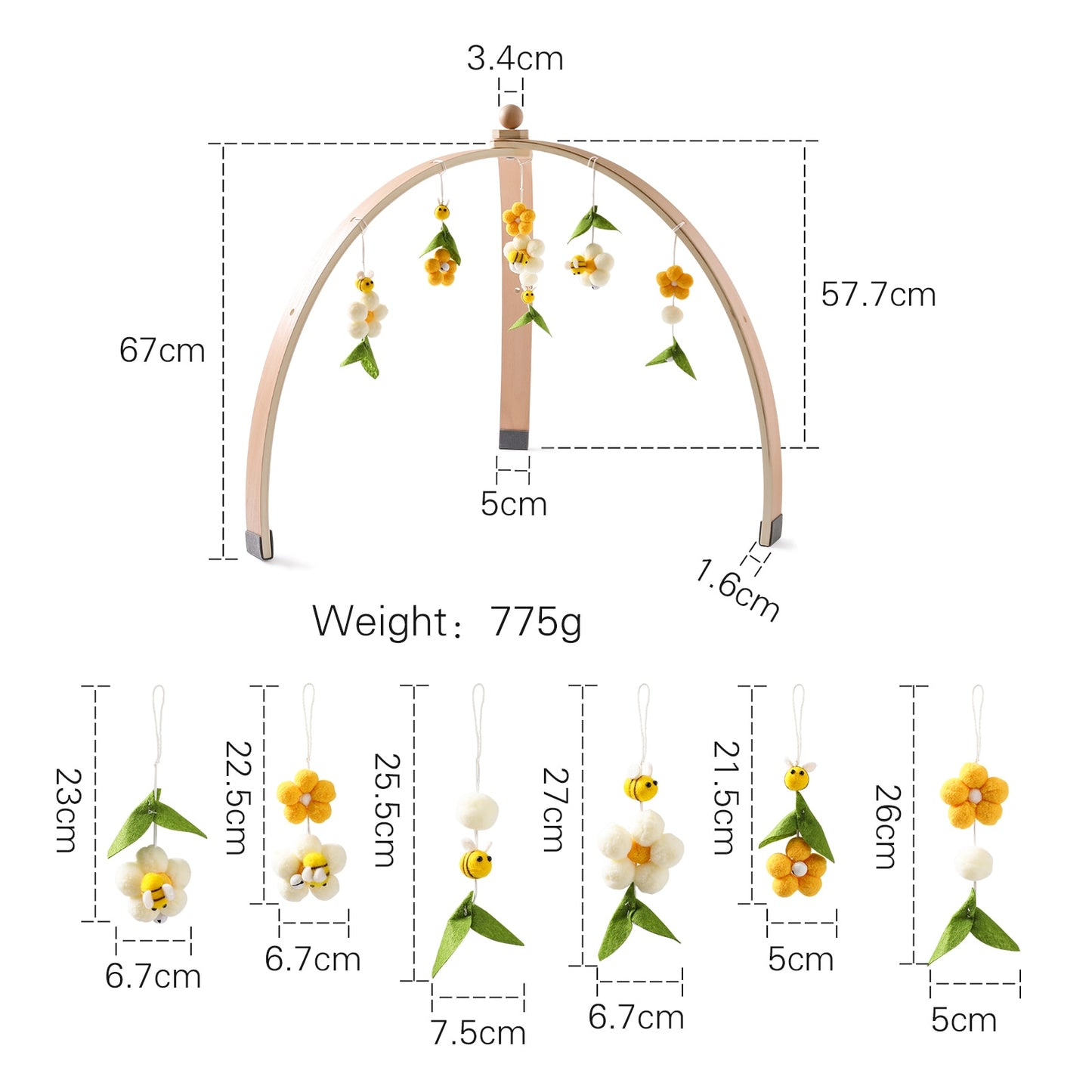 Baby Activity Wooden Play Gym Frame