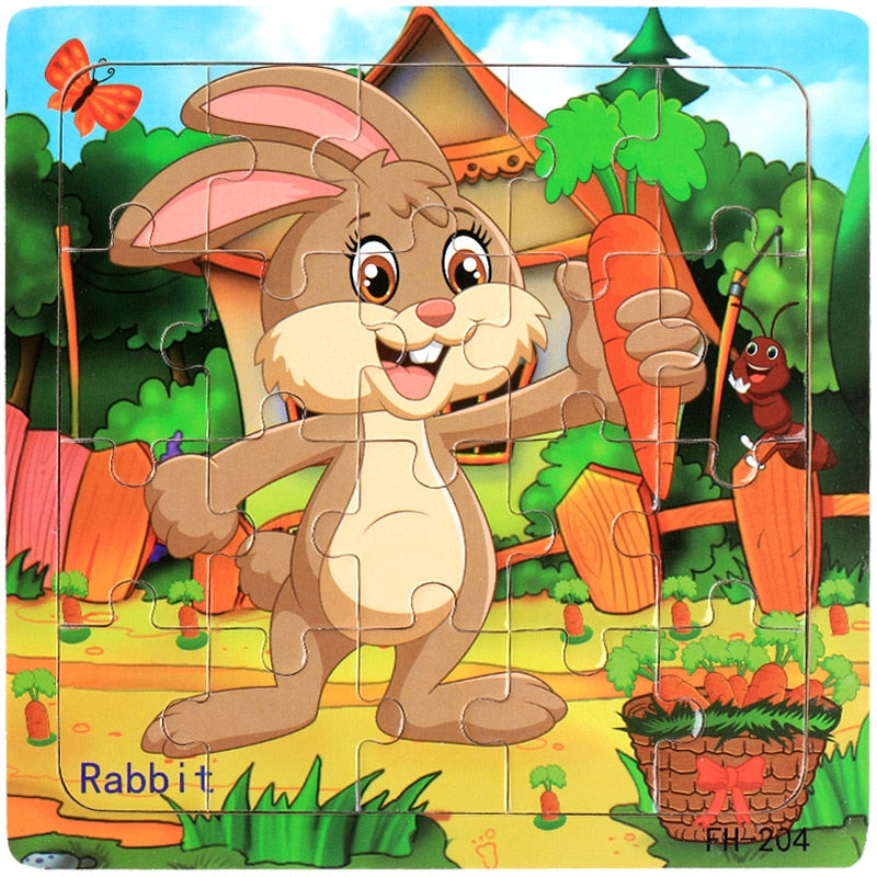 20-Piece Wooden Animal Puzzle for Kids