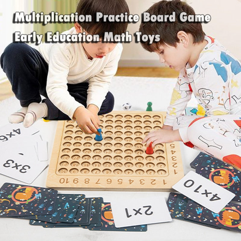 Wooden Multiplication Math Board Game for Kids