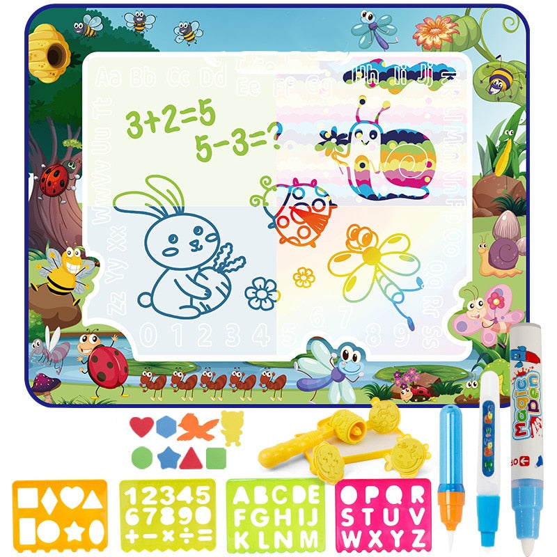 Water Drawing Mat with Magic Pens for Kids