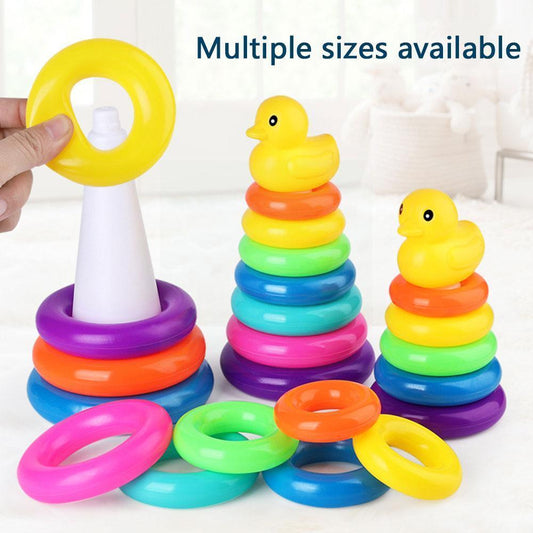 Little Yellow Duck Rainbow Tower Stacking Montessori Toy