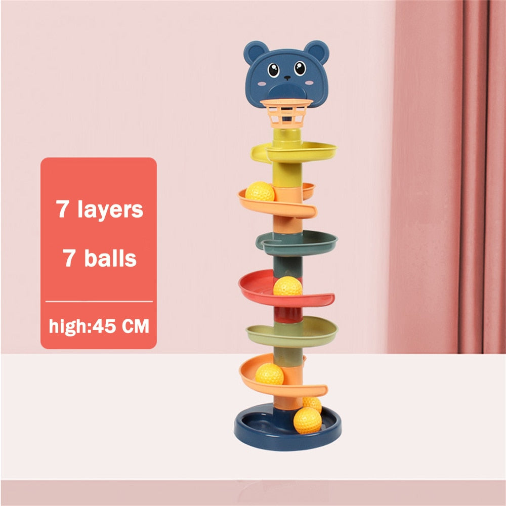 Rolling Ball Pile Tower Toy For Kids