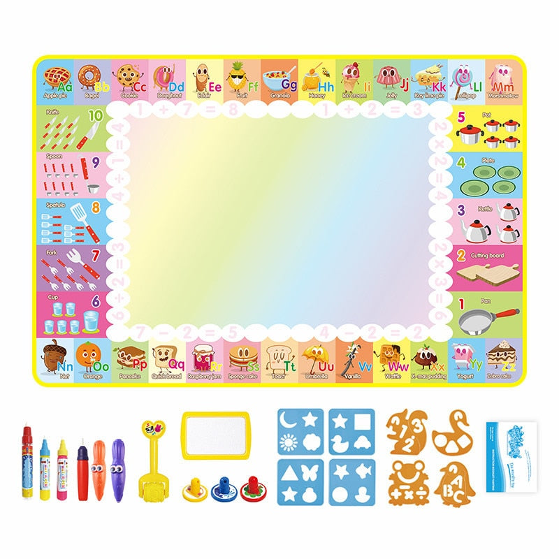 Water Drawing Mat with Magic Pens for Kids