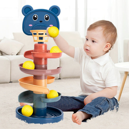 Rolling Ball Pile Tower Toy For Kids