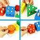 Shape Matching and Stacking Wooden Educational Toy for Kids