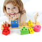 Shape Matching and Stacking Wooden Educational Toy for Kids