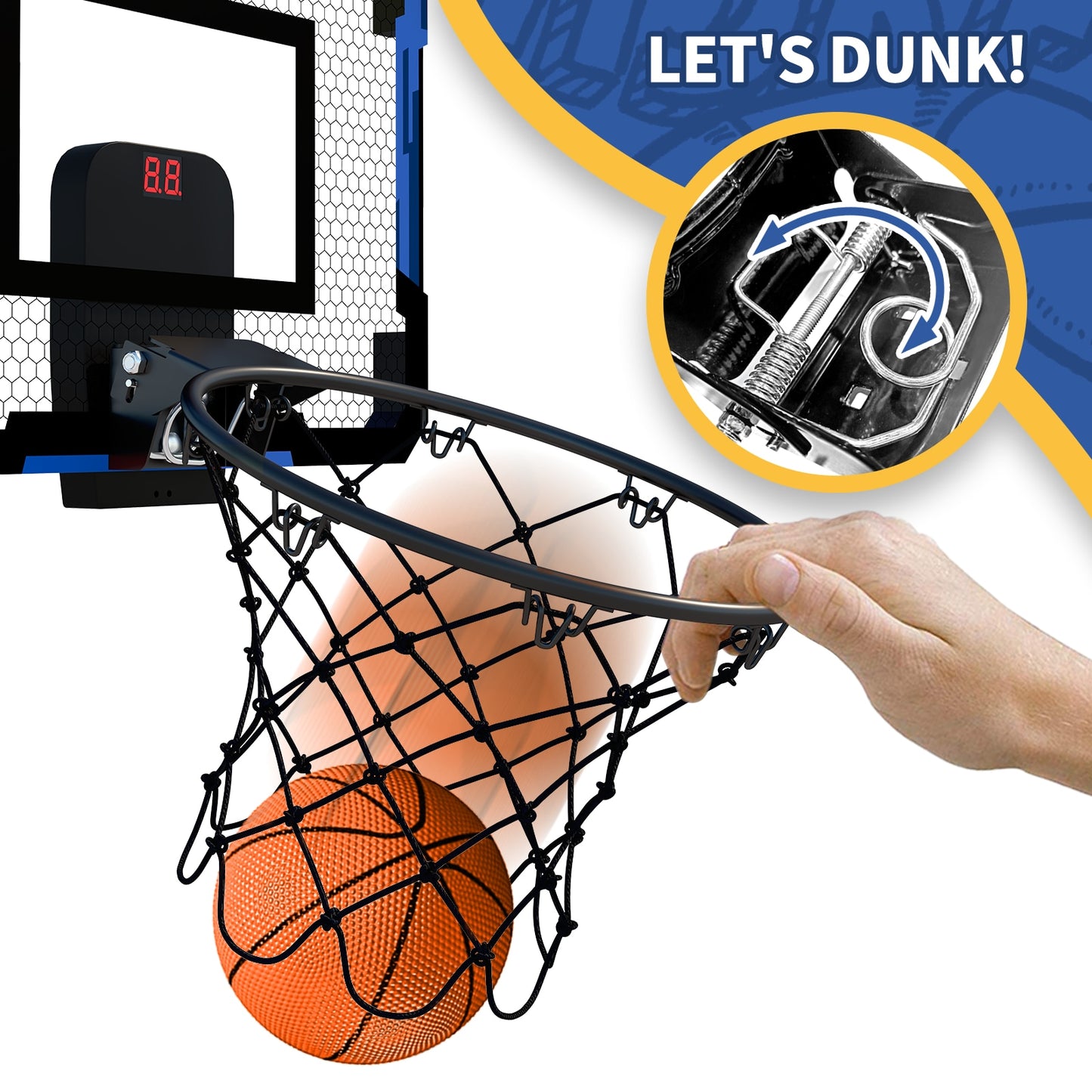 Wall Foldable Basketball Hoop With Balls for Outdoors or Indoors