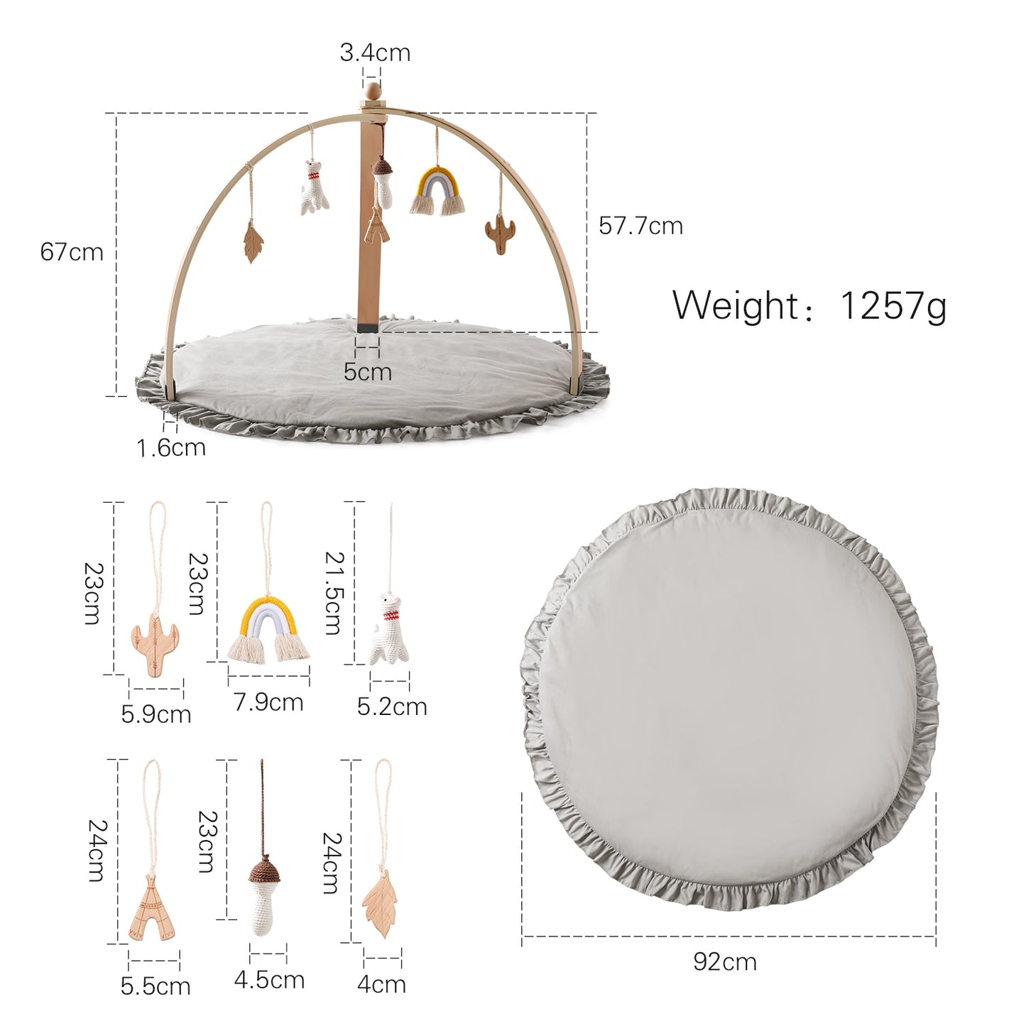 Baby Activity Wooden Play Gym Frame