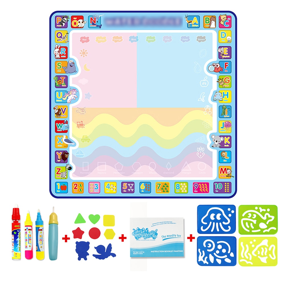 Water Drawing Mat with Magic Pens for Kids