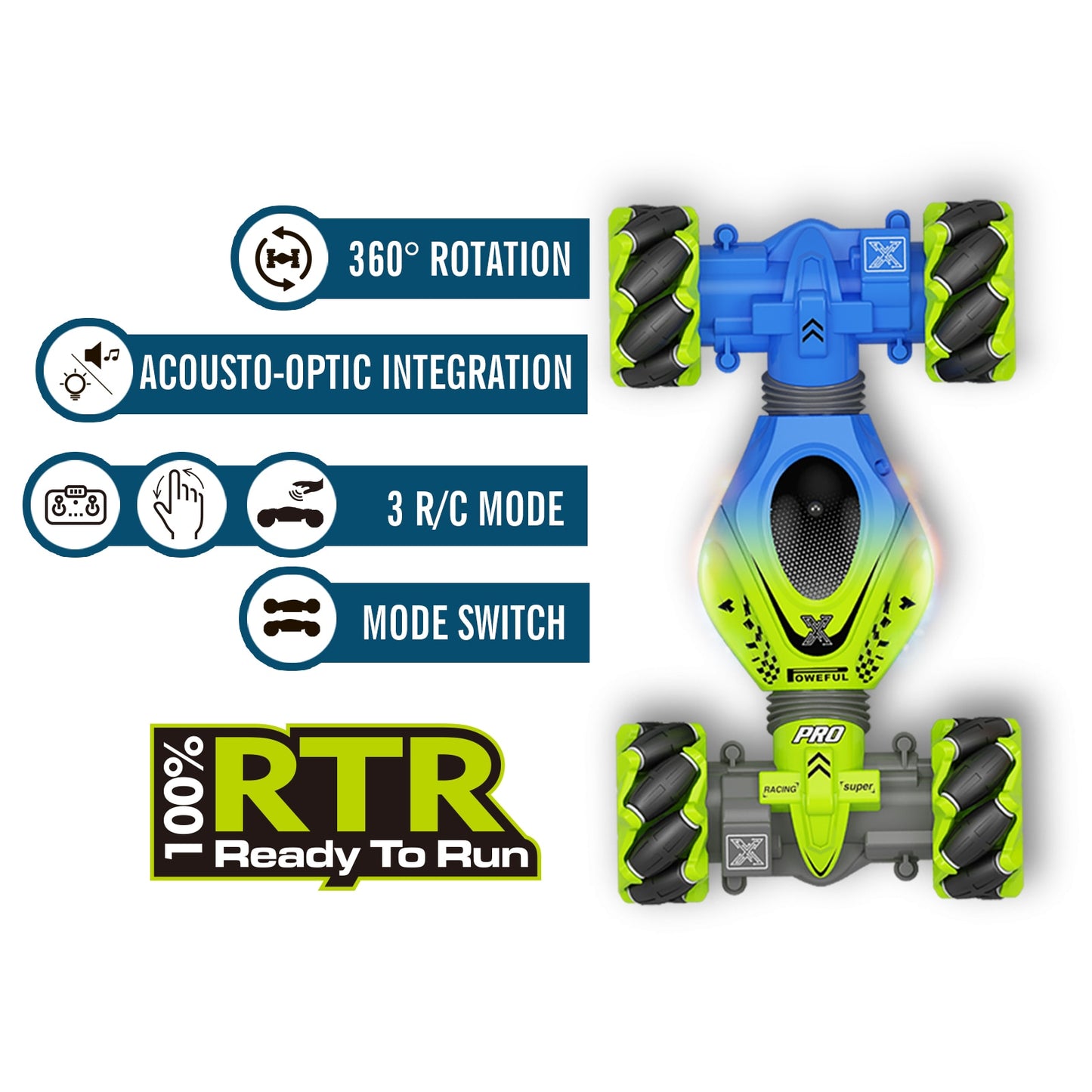 4WD RC Stunt Car 2.4G Radio Watch Gesture Sensor Rotation
