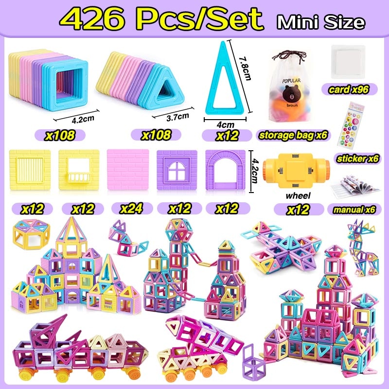 Mini Size Model Magnetic Building Blocks for Children