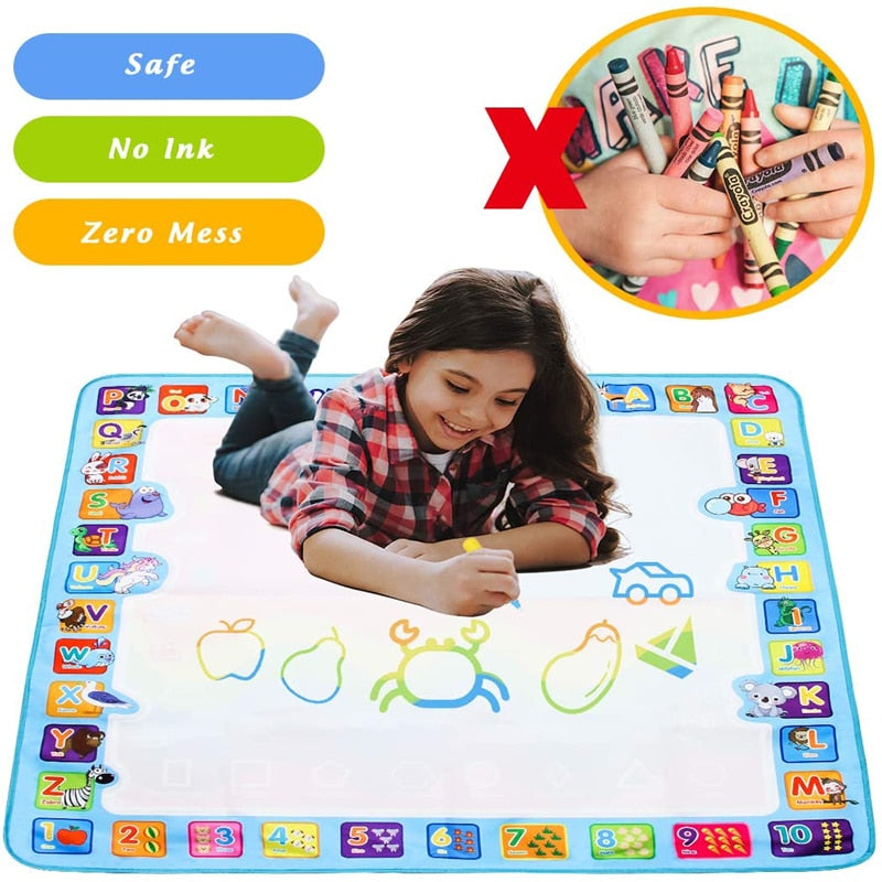 Water Drawing Mat with Magic Pens for Kids