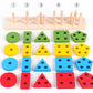 Shape Matching and Stacking Wooden Educational Toy for Kids