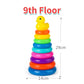 Little Yellow Duck Rainbow Tower Stacking Montessori Toy