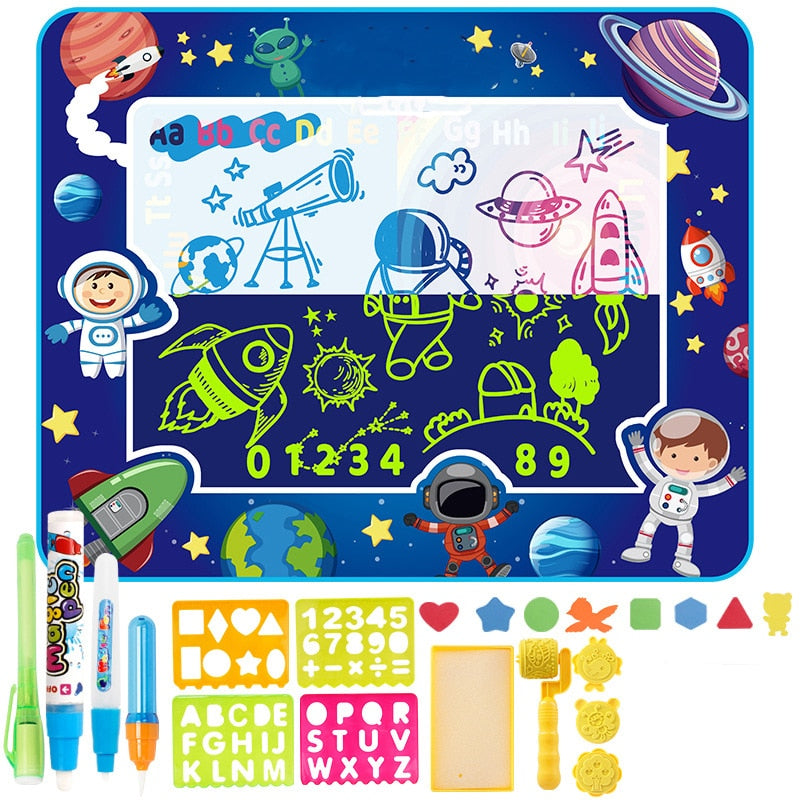 Water Drawing Mat with Magic Pens for Kids