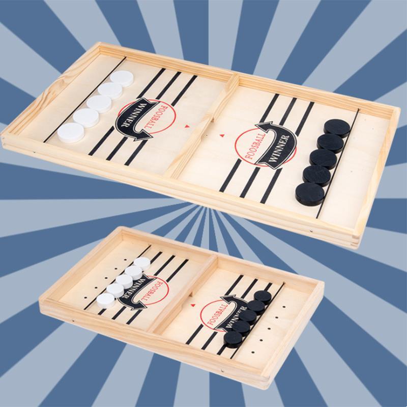 Ultimate Fast-Paced Wooden Sling Puck Board Game