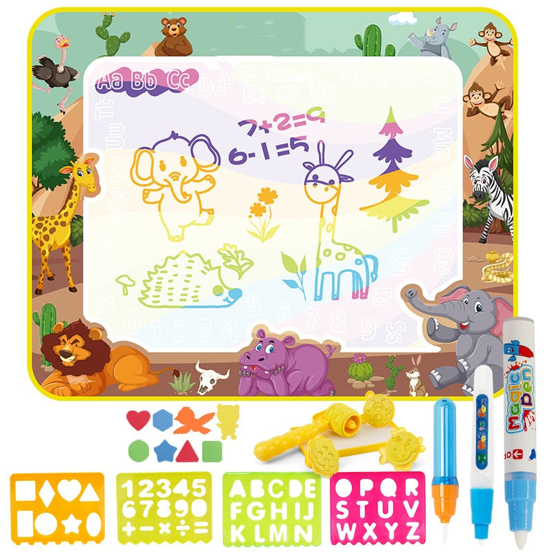 Water Drawing Mat with Magic Pens for Kids