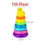 Little Yellow Duck Rainbow Tower Stacking Montessori Toy